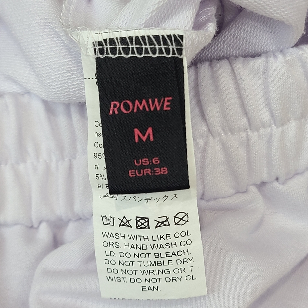 Romwe embroidered cross patches casual shorts size M - Picture 4 of 8